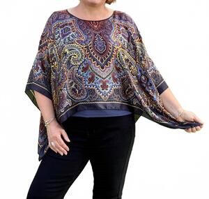 NEW COCO + CARMEN margot printed wrap in navy